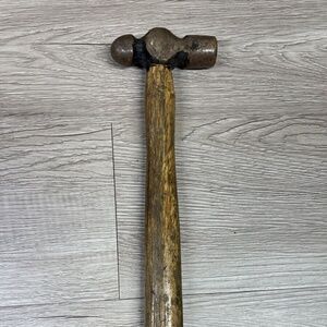 Vintage Ball Peen Shop Hammer Wood Base Well Used Americana